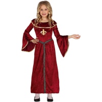 Disfraz de medieval rojo para niña