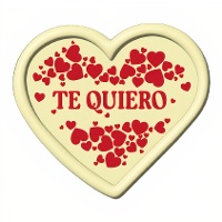 Letrero de chocolate blanco de corazón - Dekora - 84 unidades