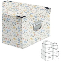 Caja rectangular flores de colores - DCasa - 10 unidades