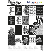Kit de papeles scrapbooking de zebras - Artemio - 40 hojas