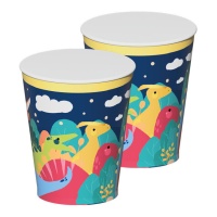 Vasos de dibujo de dinosaurios de 270 ml - 8 unidades