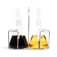 Aceitera y vinagrera de 250 ml con soporte - DCasa - 2 unidades