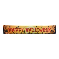 Cartel de Happy Halloween de tela de 2,90 x 0,50 m
