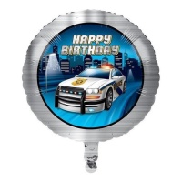 Globo de Happy Birthday de Policia de 45 cm - Conver Party