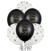 Globos de látex de Happy New Year de 30 cm - PartyDeco - 50 unidades
