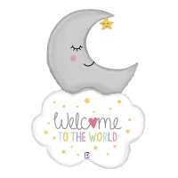 Globo de bienvenido bebé luna y nube de 107 cm - Grabo