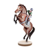Centro de mesa de caballo con jinete de 12 x 7,5 x 20 cm