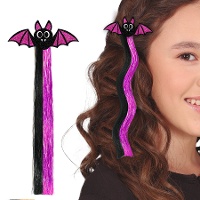 Mecha de pelo de murciélago lila y negro
