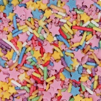Sprinkles de palos y estrellas multicolor de 70 gr - FunCakes