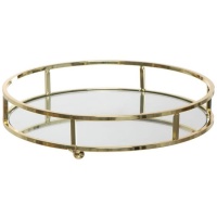 Bandeja decorativa Espejo dorado de 23 cm - DCasa