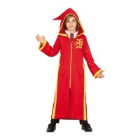 Disfraz de estudiante de magia rojo infantil