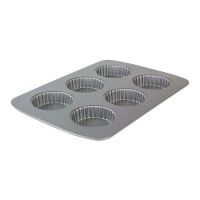 Molde para tartaletas de acero de 37,3 x 26,1 cm - PME - 6 cavidades