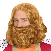Peluca con barba castaña