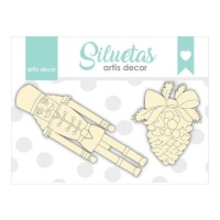 Chipboard de soldadito y piña navideña - Artis decor - 2 unidades