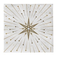 Servilletas de 16,5 x 16,5 cm de Estrella blanca - 30 unidades