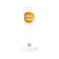 Copa de cava transparente con pie de gala Chin chin de 140 ml - 6 unidades