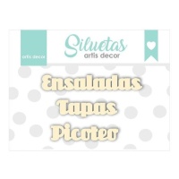 Chipboard de Ensaladas, Tapas y Picoteo - Artis decor - 3 unidades