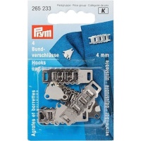 Corchetes para pantalones y faldas de 4 mm ajustables plateados - Prym - 4 unidades