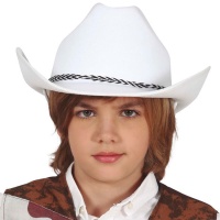 Sombrero de vaquero blanco infantil - 54 cm