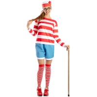 Disfraz de viajero con gorro para mujer