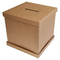 Caja de deseos kraft lisa de 26 x 27 x 27 cm - 1 unidad