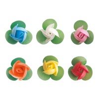 Obleas de flores de colores de 3 cm - Dekora - 150 unidades