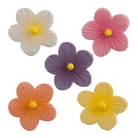 Figuras de azúcar de flor colorida de 4 cm - Dekora - 75 unidades