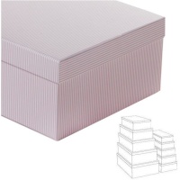 Caja rectangular rosa a rayas - 15 unidades