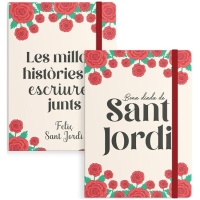 Libreta de Sant Jordi rosas de 14,5 x 10,5 x 1,5 cm - 1 unidad