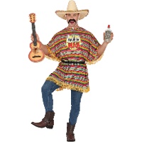 Disfraz de tequila man con poncho para hombre