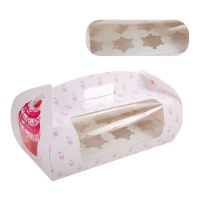 Caja para 8 cupcakes rosa Helsinki de 33 x 17 x 12 cm - Pastkolor