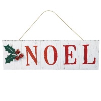 Colgante de cartel de madera de Noel de 17,5 x 24,5 cm