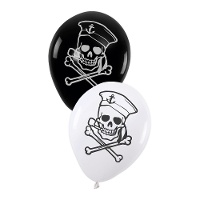 Globos de látex de Pirata Bucanero de 30 cm - 6 unidades