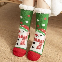 Calcetines de muñeco de nieve con borreguito - 1 par