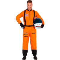 Disfraz de astronauta de la Nasa naranja para hombre