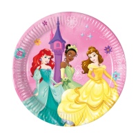 Platos de Princesas Disney Tiana, Ariel y Bella de 19,5 cm - 8 unidades