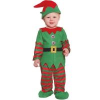 Disfraz de elfo a rayas para bebé