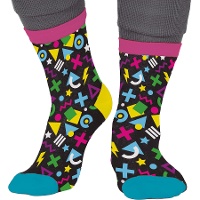 Calcetines de años 80 negros para adulto - 1 par