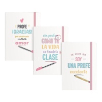 Libreta de profesora con mensaje de 10,5 x 14,5 cm - Dcasa - 1 unidad