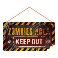 Cartel de Zombies Area Keep Out de 35 x 20 cm