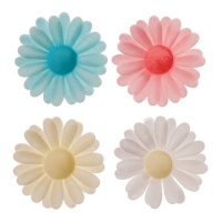 Obleas de flores de Margarita de colores suaves de 4,5 cm - Dekora - 150 unidades