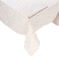Mantel de tela con estrellas de 1,50 x 2,50 m con 8 servilletas