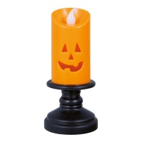 Vela led de rostro de calabaza