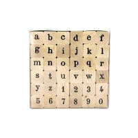 Sellos de abecedario minúscula de 1,4 x 3 cm - 36 unidades