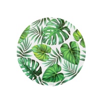 Platos de hojas tropicales de 23 cm - 6 unidades