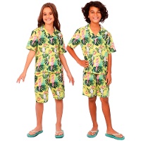Disfraz de hawaiano amarillo infantil