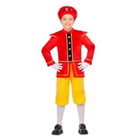 Disfraz de paje real rojo para niño