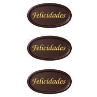 Letrero de chocolate Felicidades - Dekora - 210 unidades
