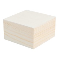 Caja madera de pino macizo cuadrada de 8,5 x 8,5 x 5 cm - 1 unidad