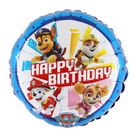 Globo de la Patrulla Canina Happy Birthady de 46 cm - Grabo